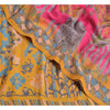 Sanskriti Vintage Sarees Pink/Saffron Pure Crepe Silk Printed Sari Craft Sustainable Fabric