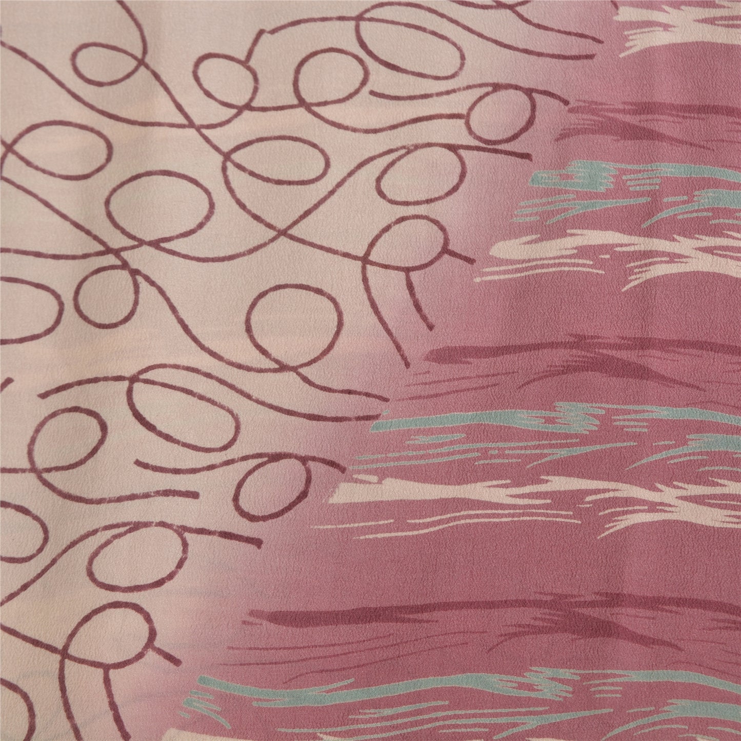 Sanskriti Vintage Sarees Multi 100% Pure Crepe Silk Printed Sari Craft Sustainable Fabric