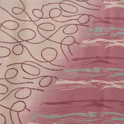 Sanskriti Vintage Sarees Multi 100% Pure Crepe Silk Printed Sari Craft Sustainable Fabric