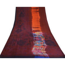 Load image into Gallery viewer, Sanskriti Vintage Sarees Purple Tie-Dye Pure Crepe Silk Print Sari Craft Fabric
