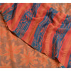 Sanskriti Vintage Sarees Peach 100% Pure Crepe Silk Printed Sari Craft Sustainable Fabric