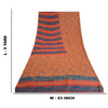 Sanskriti Vintage Sarees Peach 100% Pure Crepe Silk Printed Sari Craft Sustainable Fabric