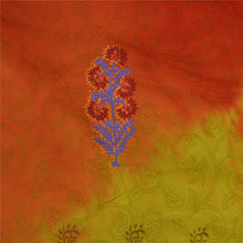 Load image into Gallery viewer, Sanskriti Vintage Sarees Indian Orange Tie-Dye Pure Crepe Silk Sari Craft Fabric
