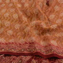 Load image into Gallery viewer, Sanskriti Vintage Sarees Multi Hand Beaded Pure Crepe Silk Sari 5yd Craft Fabric
