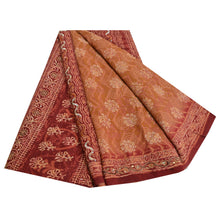 Load image into Gallery viewer, Sanskriti Vintage Sarees Multi Hand Beaded Pure Crepe Silk Sari 5yd Craft Fabric
