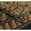 Sanskriti Vintage Sarees Indian Cream Pure Crepe Silk Printed Sari Craft Sustainable Fabric