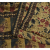 Sanskriti Vintage Sarees Indian Cream Pure Crepe Silk Printed Sari Craft Sustainable Fabric