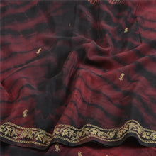Load image into Gallery viewer, Sanskriti Vintage Sarees Black/Purple Tie-Dye Hand Beaded Pure Crepe Sari Fabric
