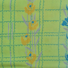 Load image into Gallery viewer, Sanskriti Vintage Sarees Blue/Green Pure Crepe Silk Printed Sari Craft Fabric
