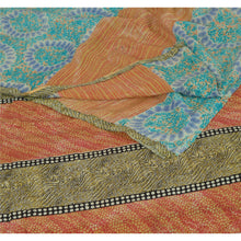 Load image into Gallery viewer, Sanskriti Vinatage Blue Saree 100% Pure Crepe Silk Printed Sari 5 Yd Craft Fabric

