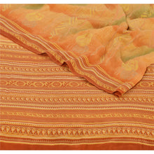 Load image into Gallery viewer, Sanskriti Vintage Yellow Saree Pure Crepe Silk Printed Sari Craft Soft Fabric
