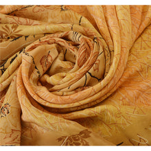 Load image into Gallery viewer, Sanskriti Vintage Cream Saree Pure Crepe Silk Printed Sari 5 Yd Craft Fabric
