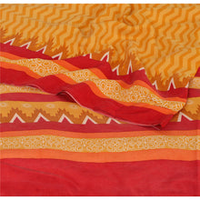 Load image into Gallery viewer, Sanskriti Vintage Yellow Saree Pure Crepe Silk Printed Sari Craft Soft Fabric
