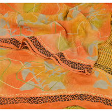Load image into Gallery viewer, Sanskriti Vintage Yellow Saree 100% Pure Crepe Silk Printed Sari Craft Fabric
