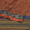 Sanskriti Vintage Orange Sarees Pure Georgette Silk Printed Sari Craft Sustainable Fabric
