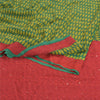 Sanskriti Vintage Green Sarees Pure Georgette Silk Print Hand Beads Sari Sustainable Fabric