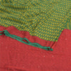Sanskriti Vintage Green Sarees Pure Georgette Silk Print Hand Beads Sari Sustainable Fabric