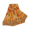Sanskriti Vintage Orange Sarees Blend Georgette Digital Human Print Sari Sustainable Fabric