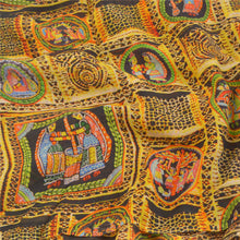 Load image into Gallery viewer, Sanskriti Vintage Yellow Sarees Blend Georgette Digital Printed Sari 5yd Fabric

