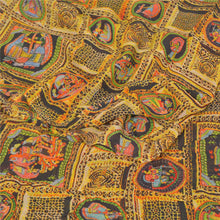 Load image into Gallery viewer, Sanskriti Vintage Yellow Sarees Blend Georgette Digital Printed Sari 5yd Fabric
