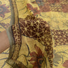 Sanskriti Vintage Mustard Sarees Blend Georgette Printed Sari 5yd Craft Sustainable Fabric