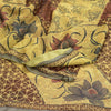Sanskriti Vintage Mustard Sarees Blend Georgette Printed Sari 5yd Craft Sustainable Fabric