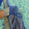 Sanskriti Vintage Green Sarees Blend Georgette Printed Zari Sari Craft Sustainable Fabric
