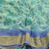 Sanskriti Vintage Green Sarees Blend Georgette Printed Zari Sari Craft Sustainable Fabric