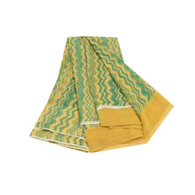 Load image into Gallery viewer, Sanskriti Vintage Green Sarees Blend Georgette Printed Sari 5yd Craft Fabric
