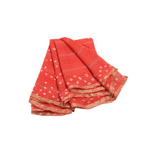 Load image into Gallery viewer, Sanskriti Vintage Red Sarees Poly Georgette Bandhani Work Sari 5yd Craft Fabric
