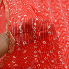 Load image into Gallery viewer, Sanskriti Vintage Red Sarees Poly Georgette Bandhani Work Sari 5yd Craft Fabric
