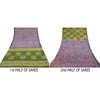 Sanskriti Vintage Purple Sarees Pure Georgette Silk Sari Printed Craft Sustainable Fabric