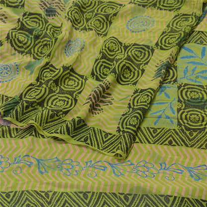 Sanskriti Vintage Purple Sarees Pure Georgette Silk Sari Printed Craft Sustainable Fabric