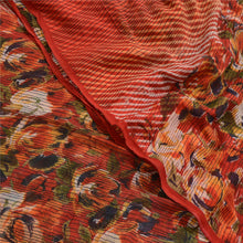 Load image into Gallery viewer, Sanskriti Vintage Red Printed Sarees Pure Chiffon Silk Sari 5yd Craft Fabric
