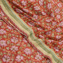 Load image into Gallery viewer, Sanskriti Vintage Red Sarees Blend Georgette Printed Sari Floral Craft Fabric
