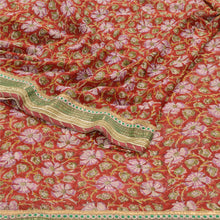 Load image into Gallery viewer, Sanskriti Vintage Red Sarees Blend Georgette Printed Sari Floral Craft Fabric
