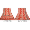 Sanskriti Vintage Red Sarees Pure Georgette Silk Printed Sari Soft Craft Sustainable Fabric