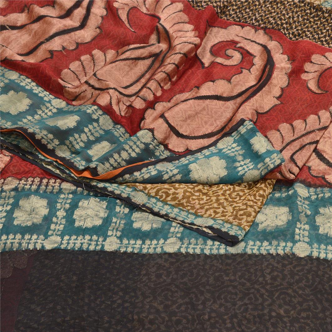 Sanskriti Vintage Multicolor Sarees Pure Georgette Silk Printed Sari Fabric