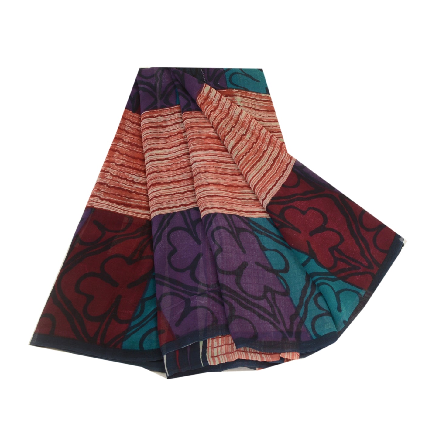 Sanskriti Vintage Indian Sarees Pure Georgette Silk Printed Sari Craft Sustainable Fabric