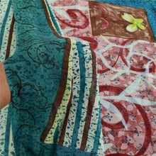 Load image into Gallery viewer, Sanskriti Vintage Blue Sarees Pure Georgette Silk Printed Sari 5yd Craft Fabric
