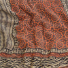 Sanskriti Vintage Pure Georgette Silk Sarees Red Printed Sari 5yd Craft Sustainable Fabric