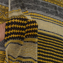 Load image into Gallery viewer, Sanskriti Vintage Yellow Pure Georgette Silk Sarees Printed Sari Craft Fabric
