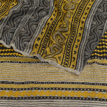 Load image into Gallery viewer, Sanskriti Vintage Yellow Pure Georgette Silk Sarees Printed Sari Craft Fabric
