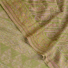 Load image into Gallery viewer, Sanskriti Vintage Green Sarees Pure Chiffon Silk Printed Sari 5yd Craft Fabric
