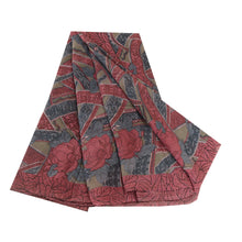Load image into Gallery viewer, Sanskriti Vintage Rusty Purple Sarees Pure Georgette Silk Printed Sari Fabric
