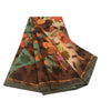 Sanskriti Vintage Brown Indian Sarees Georgette Printed Sari 5yd Craft Sustainable Fabric