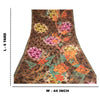 Sanskriti Vintage Brown Indian Sarees Georgette Printed Sari 5yd Craft Sustainable Fabric