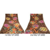 Sanskriti Vintage Brown Indian Sarees Georgette Printed Sari 5yd Craft Sustainable Fabric