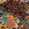 Sanskriti Vintage Brown Indian Sarees Georgette Printed Sari 5yd Craft Sustainable Fabric
