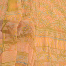 Load image into Gallery viewer, Sanskriti Vintage Sarees Indian Pink Pure Chiffon Silk Printed Sari Craft Fabric
